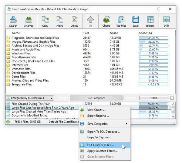 DiskBoss File Classification Edit Custom Filters