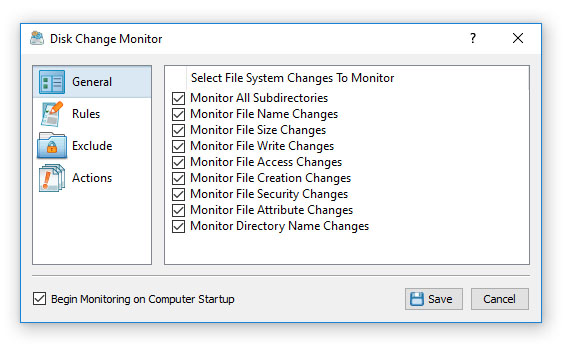 Disk Change Monitoring Command Options