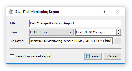 Save Disk Change Monitoring Report
