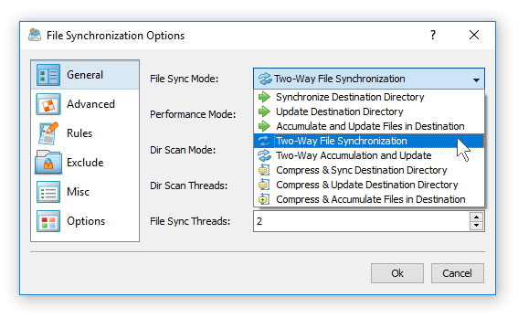 File Synchronization Modes
